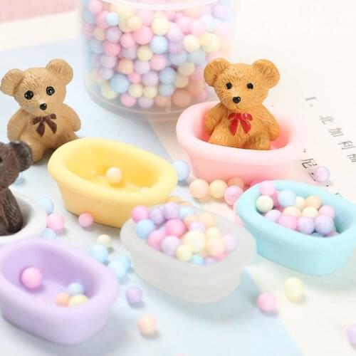 Mini Bathtub Candy Color Dollhouse Decoration 19*26mm Tub Diy Resin Jewelry Accessories Handmade Key Chain Pendant Phone Case