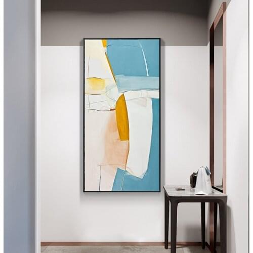 Yellow Geometric Abstract Canvas Poster Print Modern Wall Art Painting Artwork Minimalist Picture Living Room Corridor Decor
