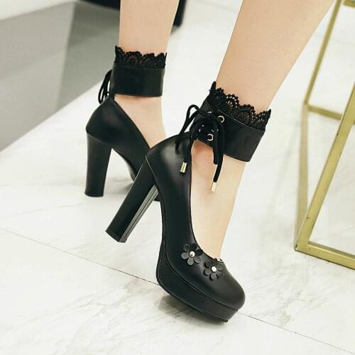 Womens Pumps Shoes Super High Heel Pu Buckle Platform 2020 Spring Autumn Sexy New Fashion Casual Wedding Party Black White Pink