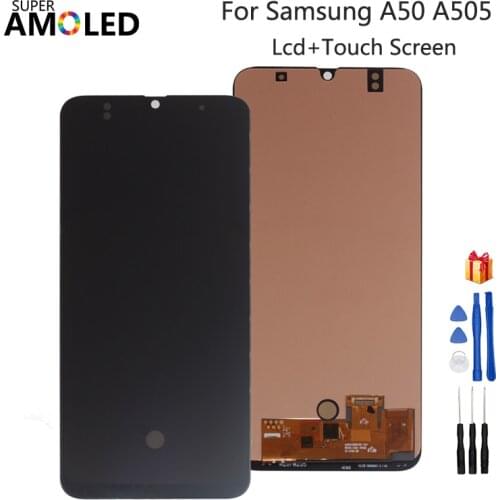 Amoled For Samsung Galaxy A50 SM-A505FN/DS A505F/DS A505 LCD Display Touch Screen Digitizer Assembly For Samsung A50 A505F LCD