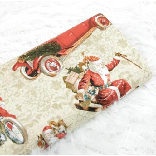 110CM Cartoon Santa Claus Christmas 100% Cotton Fabric for Tissue Sewing Quilting Fabric Needlework Material DIY Handmade Crafts