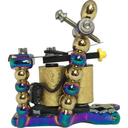 Free Shipping Tattoo Machine Custom Handmade Multi-Color Gun 10-Wrap Coils Liner / Shader Tattoo Gun supplies