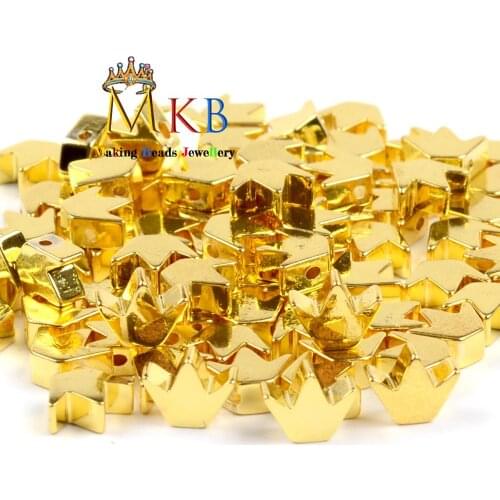 Natural Stone Beads Gold Plated Hematite Crown Loose Beads For Jewelry Making 8mm Diy Bracelet Earring Accessories Jewellery