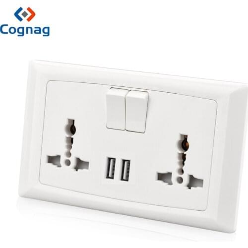 Cognag BS UK 13A dual USB wall outlet universal multi socket 2 USB Charging Port Output 5V 2100mA