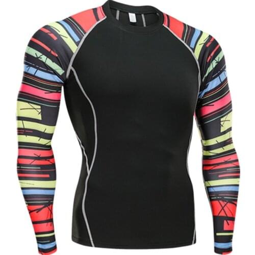 Men Compression Long sleeve Running sports Quick Dry t Shirt Bodybuilding weightlifting Base Layer gym Fitness Tight tee Tops