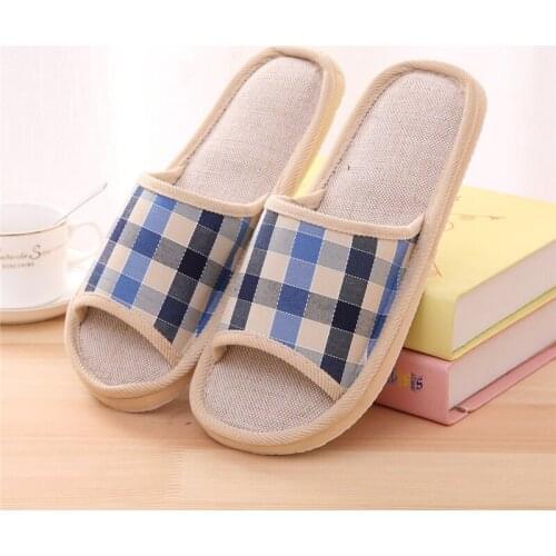 Cotton Bedroom Slippers Women Winter Home Shoes Comfortable Open Toe Slides Indoor Slippers Mens Summer Breathable Flip Flop