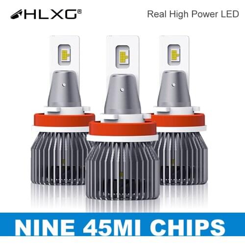 Hlxg h7 led h4 H11 9005 HB3 9006 HB4 H8 H9 Headlight Bulbs Auto Lamp High Power 25000LM 6500K 90W Car Smart fog light 12V led
