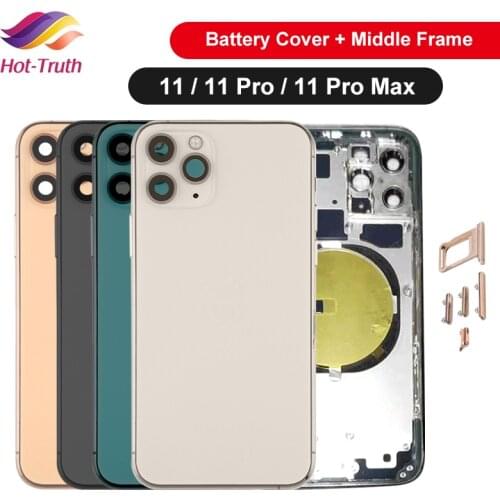 Housing Battery Cover For iPhone 11 Pro max Battery Cover Battery Door Middle Chassis Frame Housings Assembly Door Rear