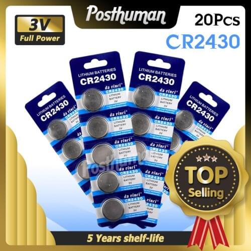 20PCS/LOT CR2430 Lithium Battery 3V CR 2430 DL2430 BR2430 ECR2430 for Watch Computer Calculator Control Toys Button Batteries