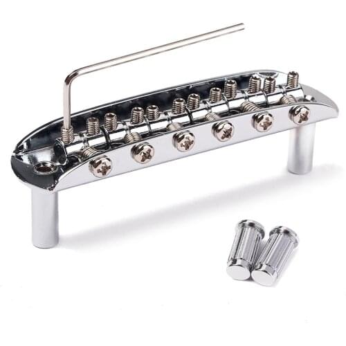Metal Steel Chrome Plated Guitar Bridge Tail Assembly For 6 String Fender Jazzmaster Jaguar Mustang Acoustic Guitar Repair Parts