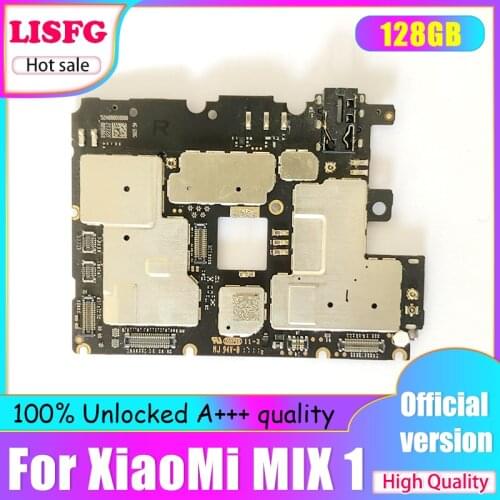 Original Unlocked Main Board Logic Board Motherboard 128G For Xiaomi Mi MIX 1 MIX1 With Chips Global version Circuits Flex Cable