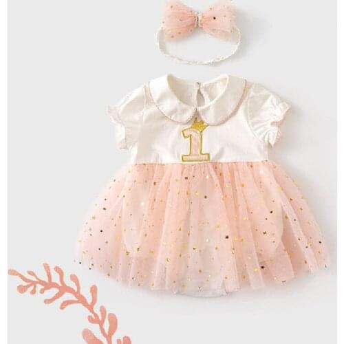 1st Birthday Baptism Girls Dress Christing Newborn Princess Baby Girls Dress Short Sleeve Tutu Dress For Newborn Summer Outfits