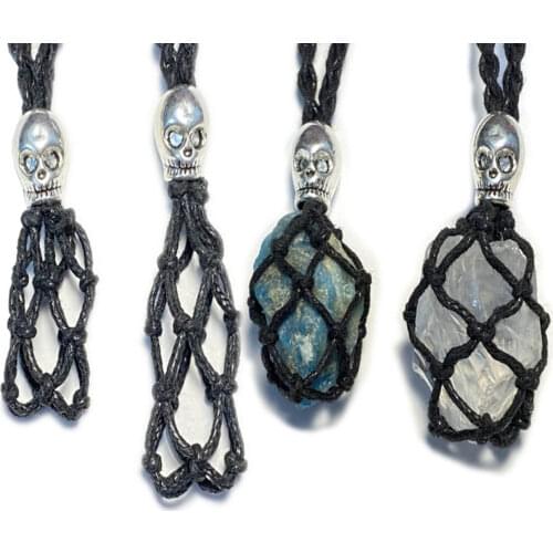 Hand-woven Stone Necklace Net Rope Replacement Stone Necklace Rope DIY Necklace Cord Adjustable Empty Stone Holder For Bracelet