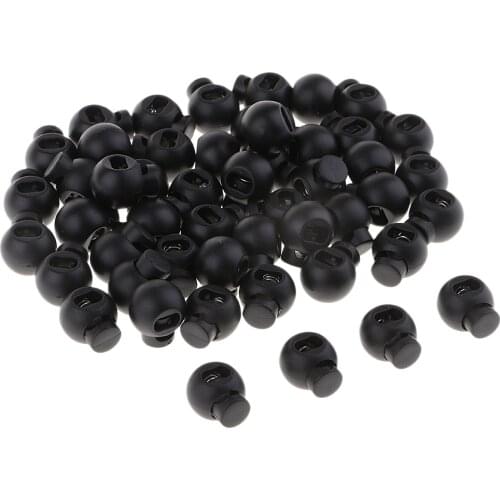 50Pcs Spring Loaded Plastic Toggle Stopper Cord Locks End Adjuster Fasteners