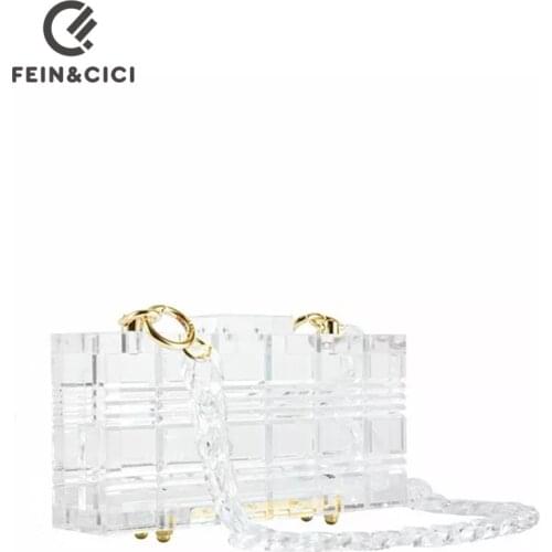 Clear acrylic clutch Dubai luxury designer Purse women transparent bag plastic box bag vintage retro party handbag summer bag