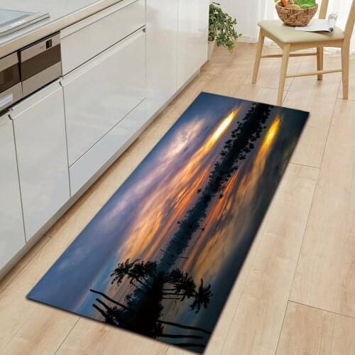 Nature Series Kitchen Mat Bedroom Entrance Doormat Home Hallway Decoration Living Room Carpet Flannel Bathroom Anti-Slip Rug