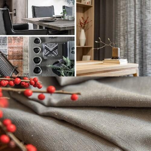 Natural Blackout Curtains Solid Color Vintage Cotton Curtains Semi-blackout Window Treatment Cortinas for Living Room Bedroom
