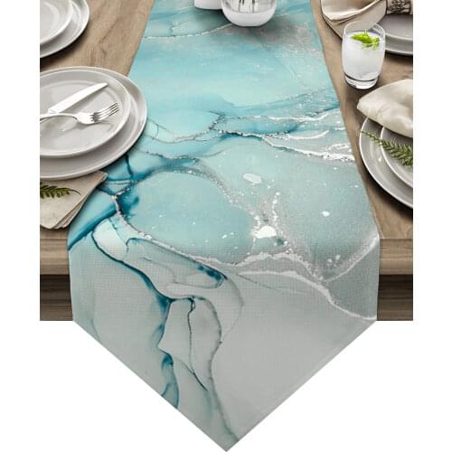 Marble Texture Modern Table Runner Wedding For Party Event Home Decoration Table Cover Mat Decor Accessories