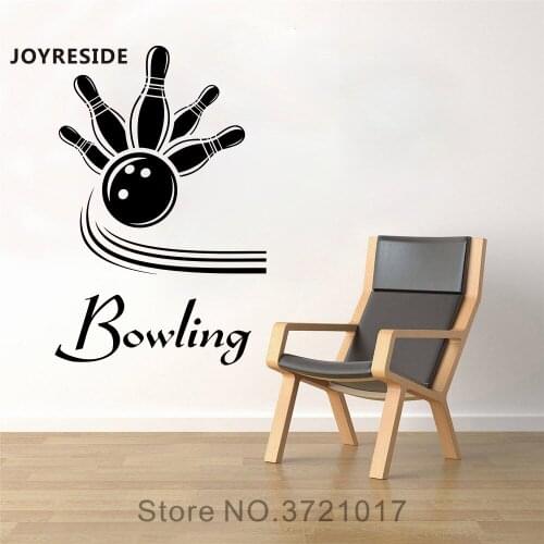 JOYRESIDE Bowling Wall Sports Decal Vinyl Sticker Decor Bowling Club Interior Home Kids Bedroom Living Room Art Decoration A078