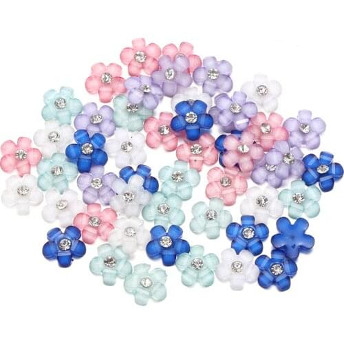 10pcs/Bag 10mm 3d 5colors flower design nail art decorations Clothe Bags DIY Crafts For Wedding Party Home Decoration
