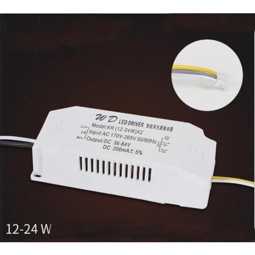 LED Power Driver 220V 12-24W*2 White + Warm White Non Isolated Constant Current Drive for Ceiling Light power supply 10pcs
