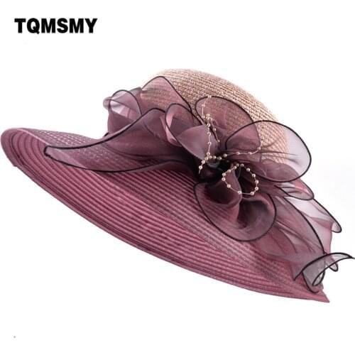 TQMSMY Women Beach Hats for Summer Wide Brim Big Flower soft fold Straw sun hats womens Floppy chapeau femme Beach Hat TMP34