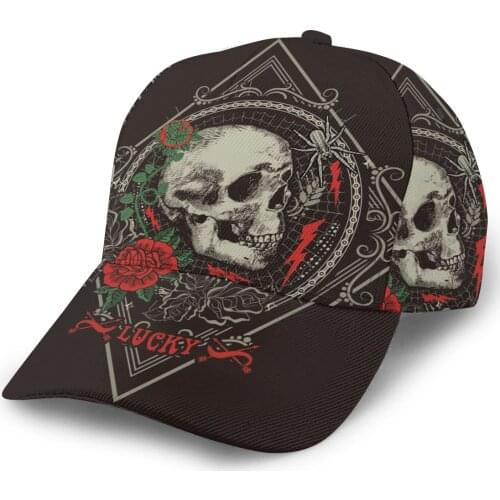 Gothic Skull And Roses Outdoor Sport Caps Baseball Hat Men Women Visor Cap Baseball Cap Street Hip Hop Caps