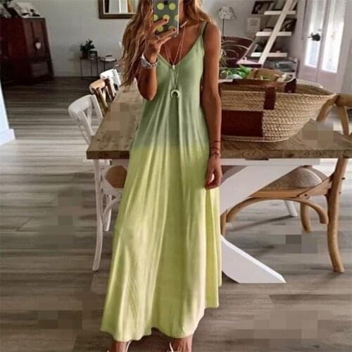2021 Womens Summer Dresser Kaftan Beach Long Dress Robe Femme Sleeveless Camis Bohemia Vestidos Vacation Party Robe Femme