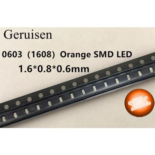 0603 Orange/amber Smd/smt Led Super Bright Lamp Lights-emitting Diodes 0603 smd led orange 600-610nm 4000pcs/lot