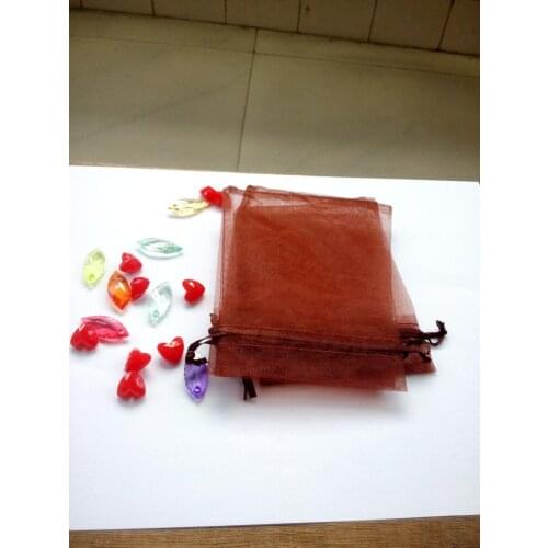 10*15cm 1000pcs Brown Gift Bags For Jewelry/wedding/christmas/birthday Yarn Bag With Handles Packaging Organza Bags