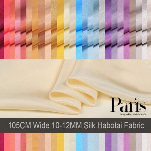 105CM Wide 10MM Solid Color Silk Habotai Fabric for Summer Dress Shirt 26Colors Available E330