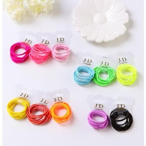 2pcs girls Baby Fashion Colorful High Elastic Rubber String Hair Circle Hair Rope Child Hair Holders Rings Kids Hairband