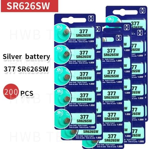 200X LONG LASTING 377 SR626SW SR626 AG4 Watch Battery ButtoLatest silver oxide watch battery for watch