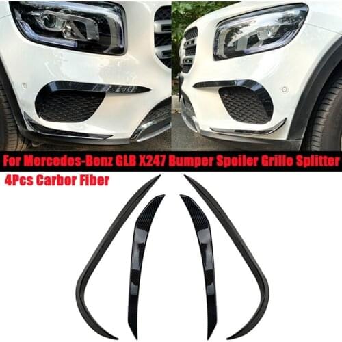 4Pcs Car Front Bumper Spoiler Grille Splitter Cover for Mercedes-Benz GLB X247 GLB180 GLB200