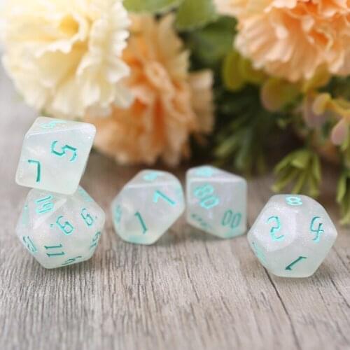 7 Pcs Resin Polyhedral Dices for DND RPG MTG Dials Dice Desktop Board Game Toys
