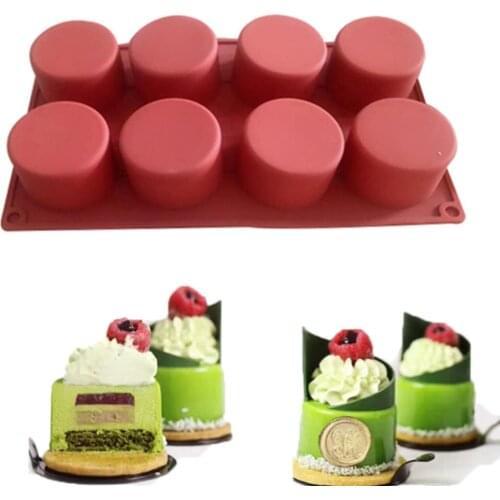 8 ContinuousRound Cylinder Column Silicone mold is Suitable for Mousse Cake 3D Silicone Bake Mold Cake DIY Dessert Mold