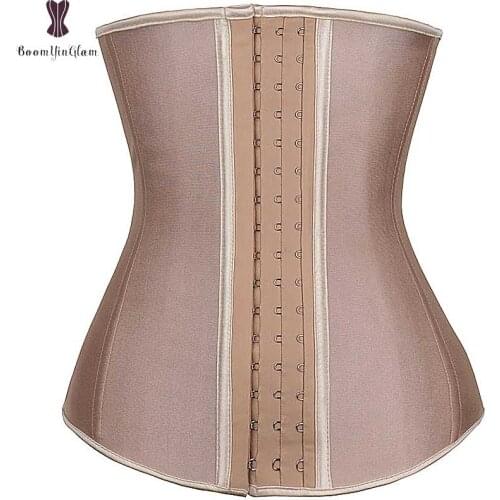 9 Steel Boned Latex Waist Corset Plus Size Corsets Underbust Bustier Women Outwear Korset Weight Loss Waist Trainer Body Shaper
