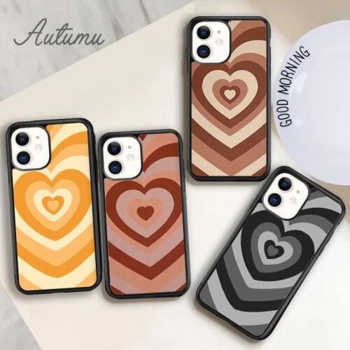 Heart latte Phone Case for iPhone 11 12 Pro Max mini X XR XS SE 2020 5 6S 7 8 Plus Samsung Galaxy S8 S9 S10 Cover shell