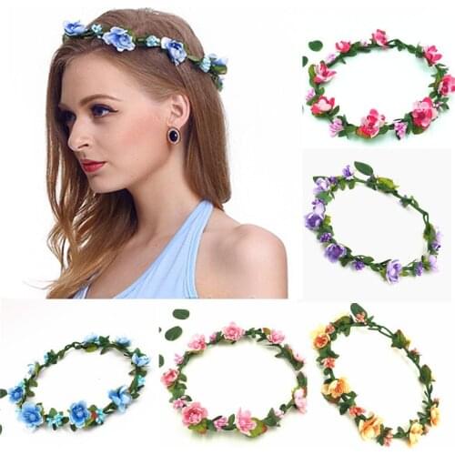 Flower Wedding Decor Girl Princess Head Hoop Children Head Ring Wreath Headdress Girls Headband Female Hair Headdress