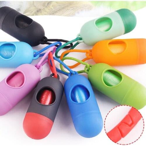 Pet Waste Bag Dispenser For Dog Waste Bag Holder Plastic Garbage Bag Dispenser Carrier Case Dog Pet 1 Roll Waste Poop Bags