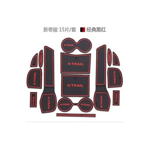 For 2014 2015 2016 Nissan X-Trail T32 Gate Slot Pad Non-slip Cup Mats Anti Slip Door Groove Mat Sticker X Trail Car Accessories
