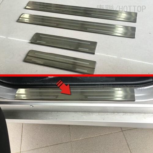 Hottop 4Pcs For Toyota Prius 2016 2017 Stainless Steel Door Sills Threshold Pad Tread Plate Welcome Pedal Protector Trim