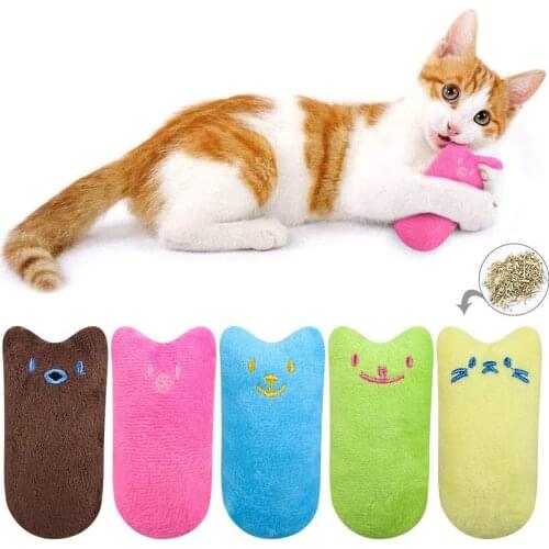 Teeth Grinding Interactive Catnip Toys Cats Toys Soft Plush Cat Catnip Toys Cat Kitten Teeth Cleaning Chewing Pet Play Toy