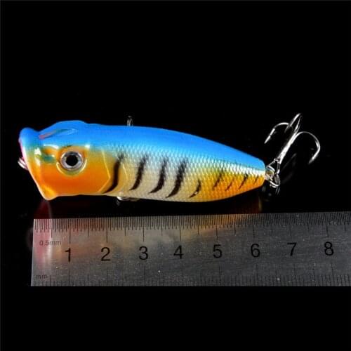 65mm/12g Artificial Popper Floating Wobblers Plastic Fishing Bait 3D Eyes Anti-CorrosionFreshwater Fishing Lure Hard Bait