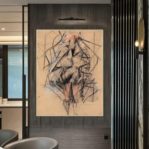 Citon Willem De Kooning《Woman, 1951》Canvas Art Oil Painting Artwork Poster Picture Wall Hanging Decor Home Decoration