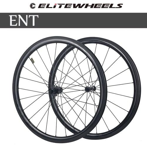 ELITEWHEELS 700c Road Bike Carbon Wheels 3k Twill UCI Quality Carbon Rim Tubeless Ready Sapim Secure Lock Nipple Road Cycling