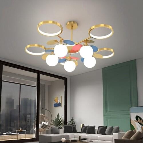 Colorful LED Chandeliers For Kitchen Dining Room Foyer Kids Room Living Room Villa Coffee Bar Hall Office Indoor Home Fixtures