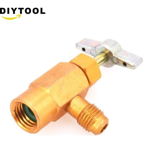 1pc Mayitr AC R134a Refrigerant Brass Tap Bottle Can Dispensing 1/2" ACME Thread Valve M16 Thread For 1/4 SAE Refrigeration Tube