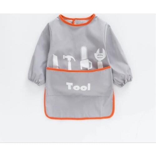 Soft Baby Bibs Long Sleeve Waterproof Easy To Clean Saliva Towel Child Apron Bib For Boys Girls kids feeding accessories