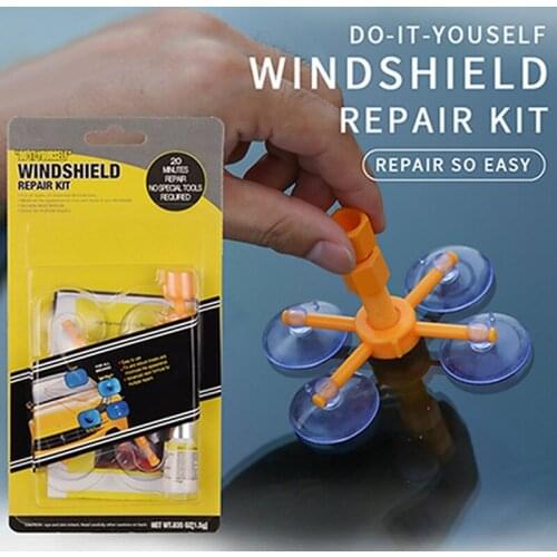 Windshield Repair Kit Quick Fix Car Cracked Glass Windscreen Repair Tool Kit Sealer DIY Auto Window Screen Polishing